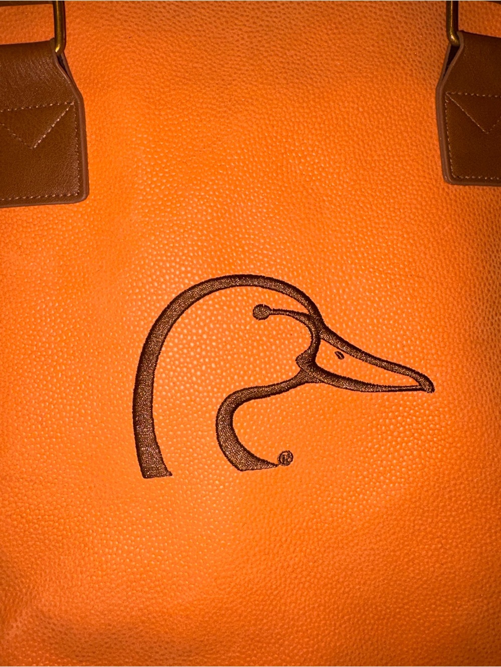 Ducks Unlimited Bellemonde Large Tote Bag Purse Burnt Orange Faux Leather Suede - Picture 2 of 15